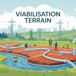 Schéma viabilisation terrain edf+eau+tel moderne