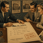 Durée de validité d'un bon de visite agence immobilière, agent fait signer document vintage
