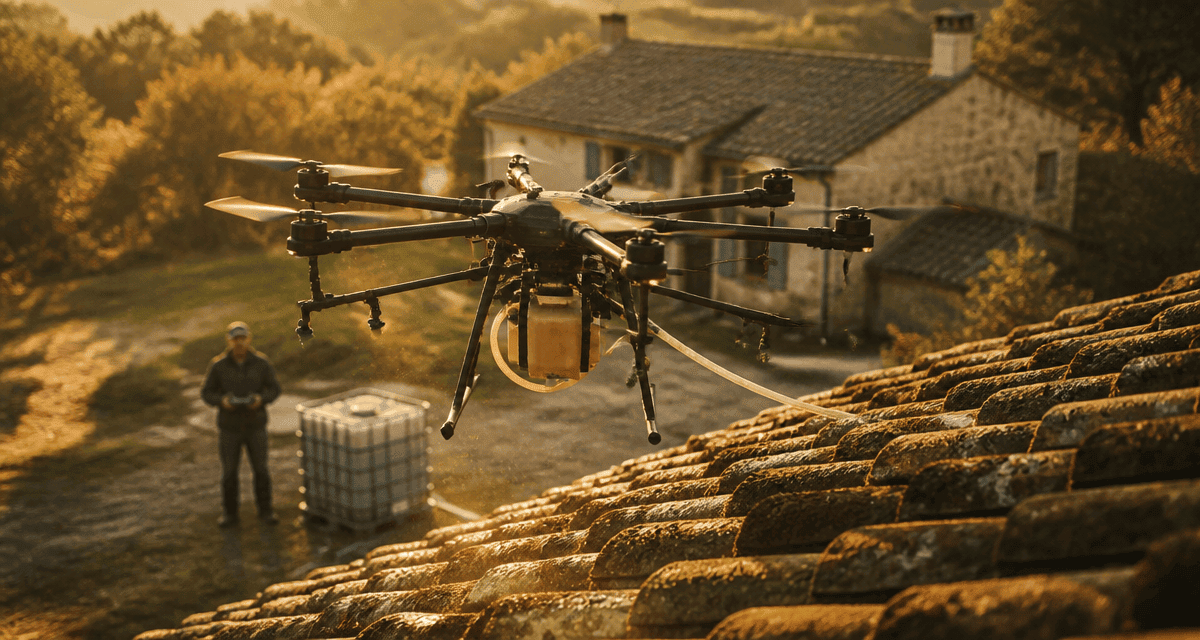 nettoyage toiture par drone avis sur toit ancien