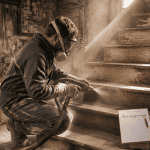 prix aerogommage au m2 escalier bois