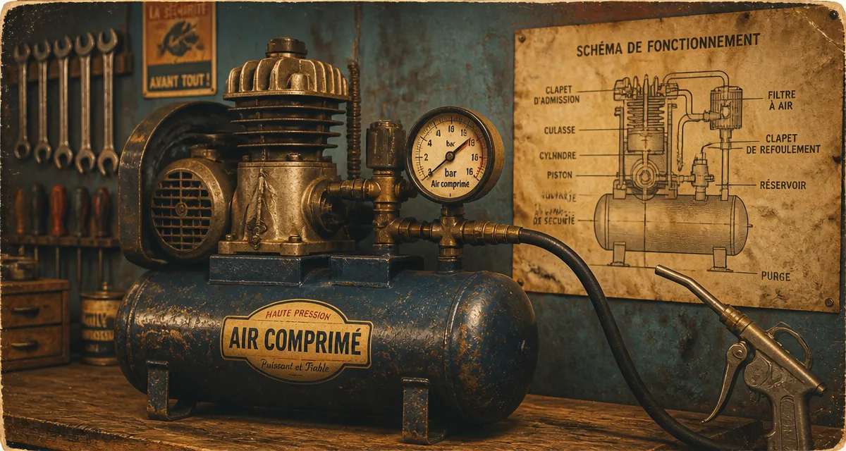 A quoi sert un compresseur d’air : compresseur, manomètre et soufflette