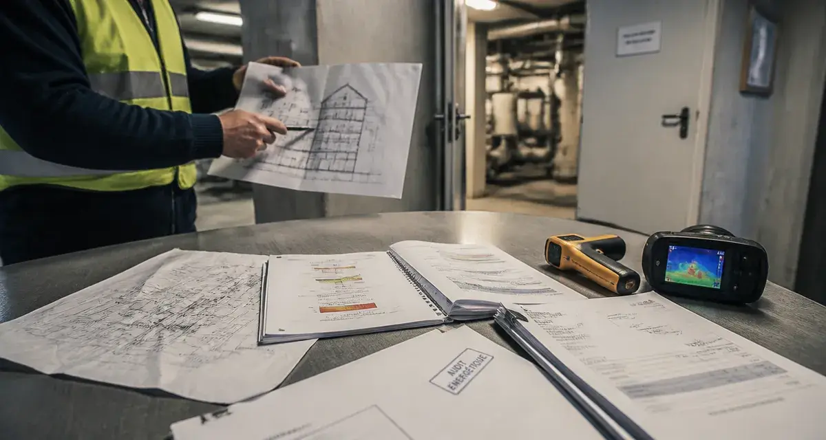 Audit energetique copropriété : thermographie et rapport d’audit en hall d’immeuble