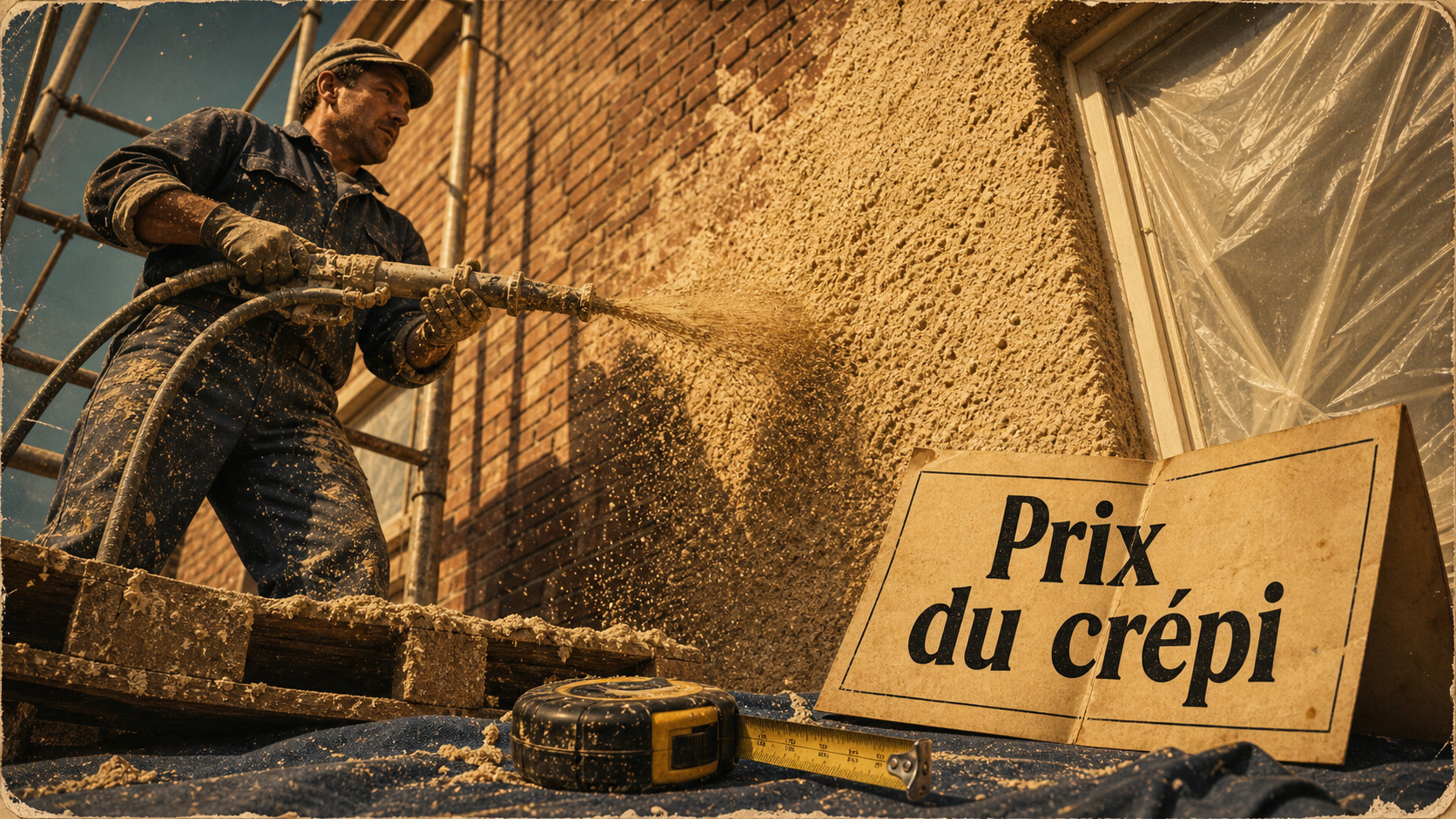 Crepi prix m2 : façadier applique du crépi sur façade