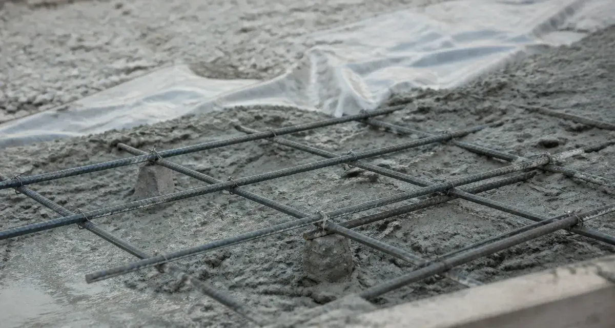 Dalle beton ferraillage : treillis soudé sur cales d’enrobage