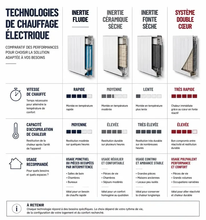Comparatif des technologies de radiateurs à inertie pour choisir le meilleur chauffage électrique