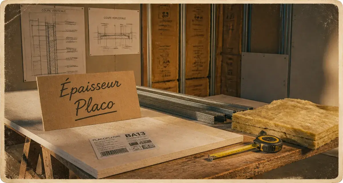 Epaisseur isolation placo 45 mm : laine de verre et BA13 en rénovation intérieure