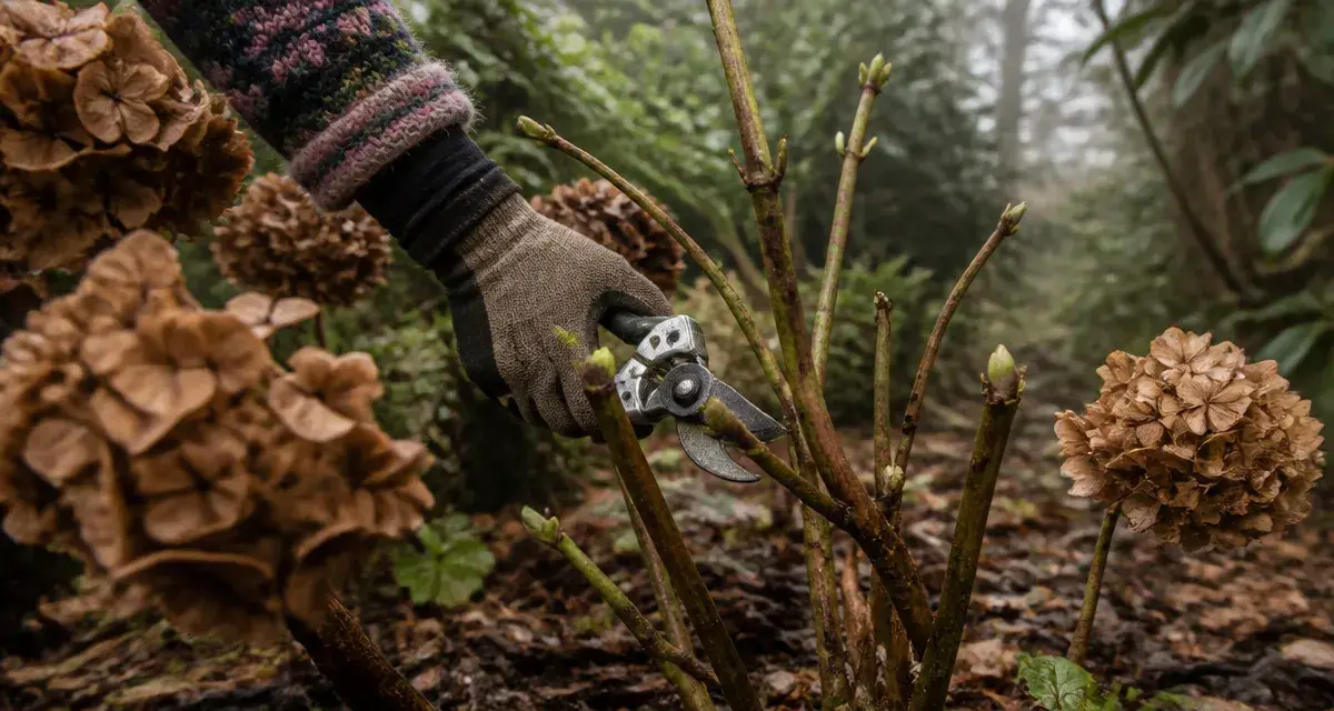 Quand couper hortensia : sécateur près des bourgeons, taille d’hortensia macrophylla