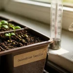 Quand semer le basilic : godets de semis à 18°C minimum sur rebord de fenêtre