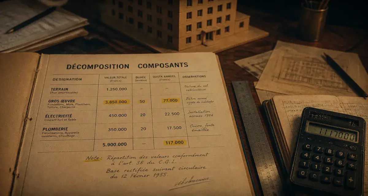 Tableau décomposition immeuble par composant : méthode, durées, exemple chiffré