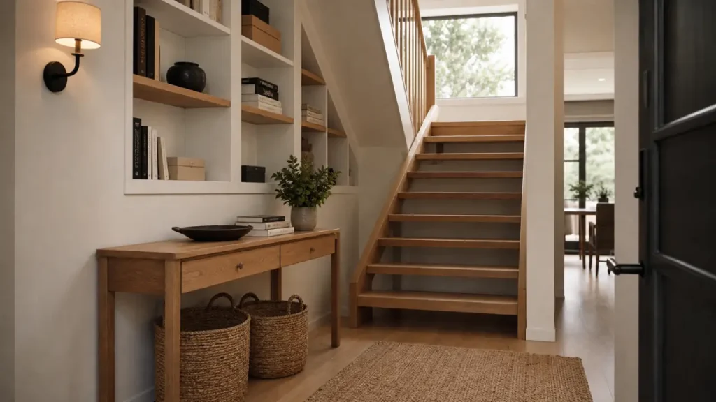 Aménagement sous escalier ouvert : gagner du rangement sans alourdir la pièce