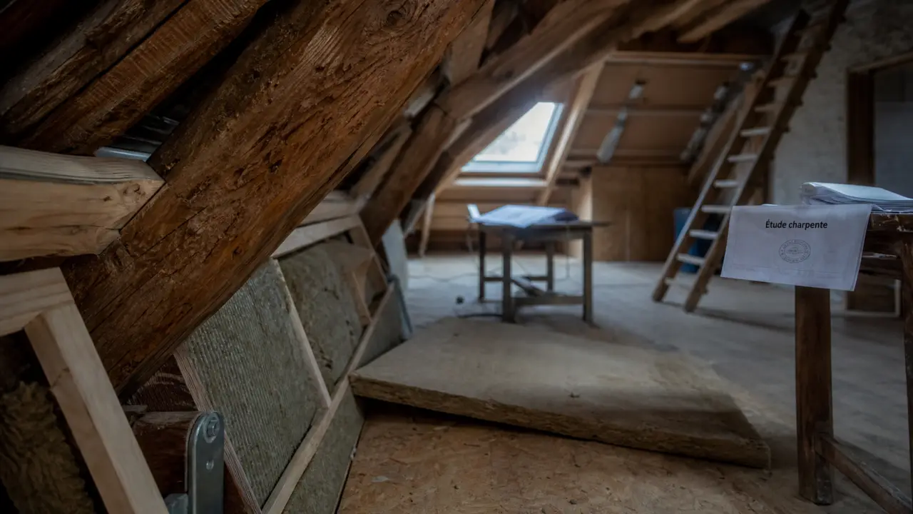 Aménager des combles : charpente et isolation en chantier, comble