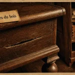 Mites bois meuble : trou et sciure fine sur le bois