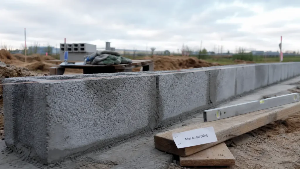 Monter un mur en parpaing : fondations et aplomb