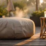 Pouffe exterieur déperlant XL moelleux, anti humidité