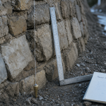 Renforcer un mur en pierre qui penche : mesure du dévers