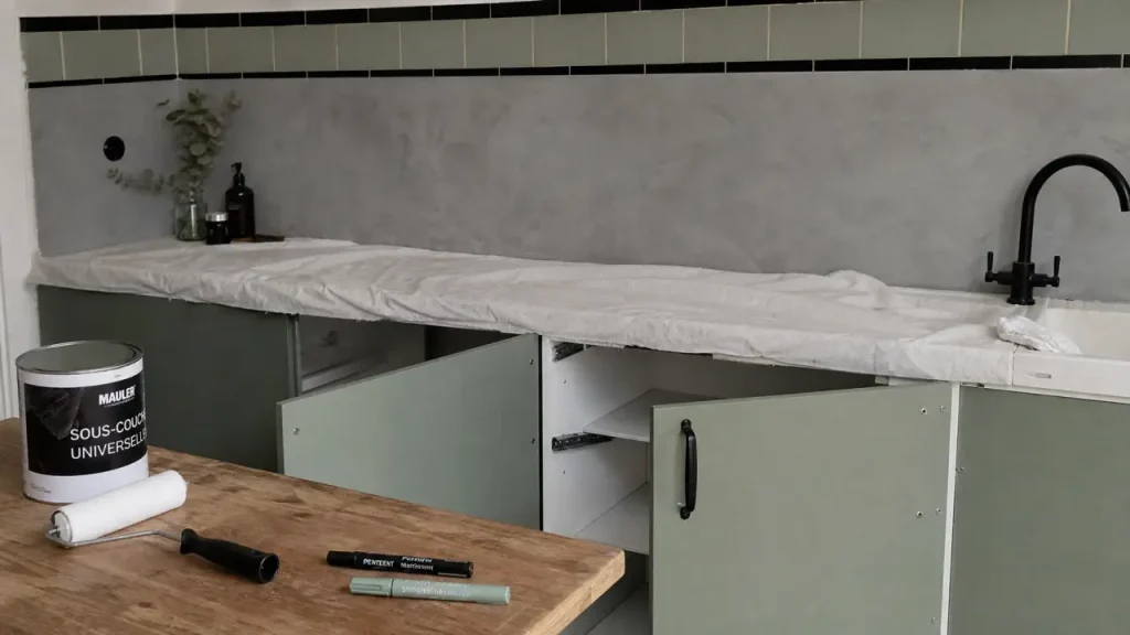 Rénover sa cuisine sans changer les meubles : peinture, façades et crédence béton ciré