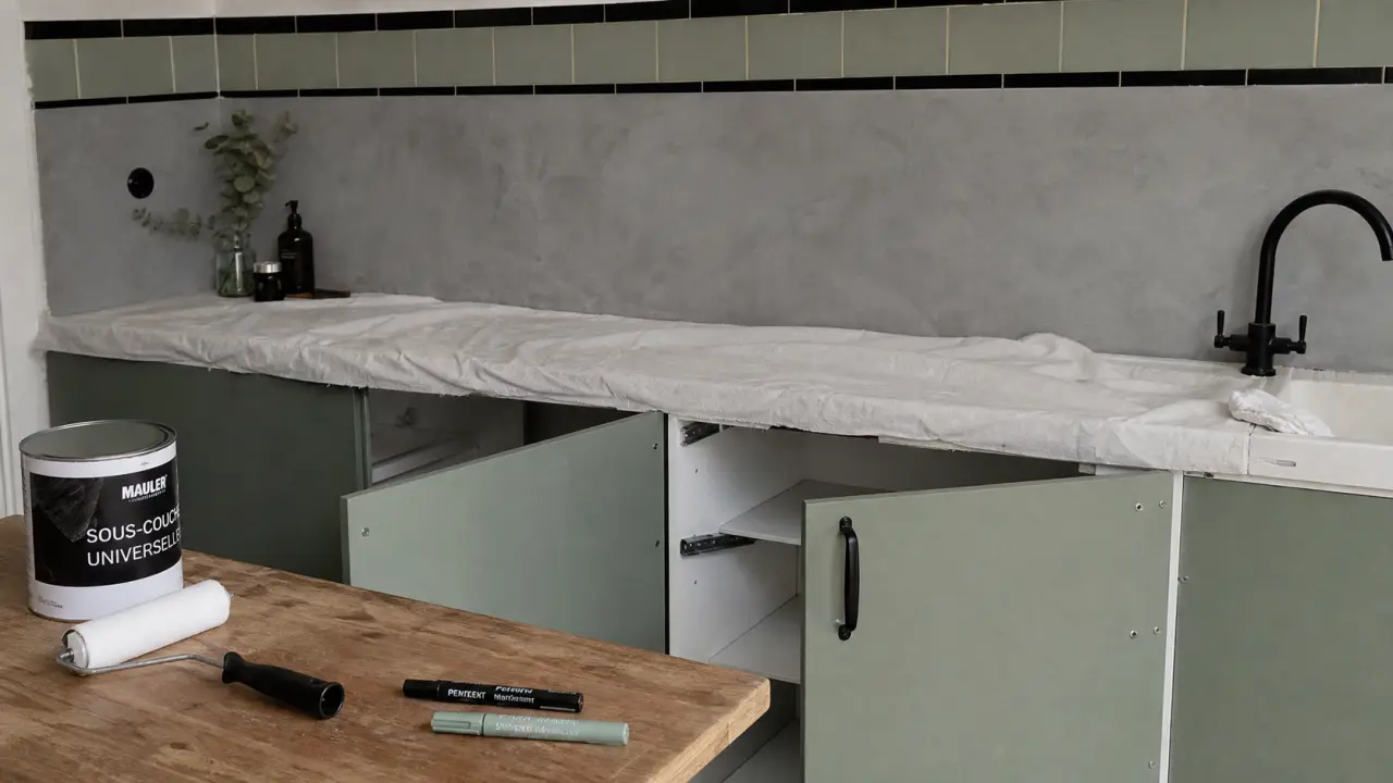 Rénover sa cuisine sans changer les meubles : peinture, façades et crédence béton ciré