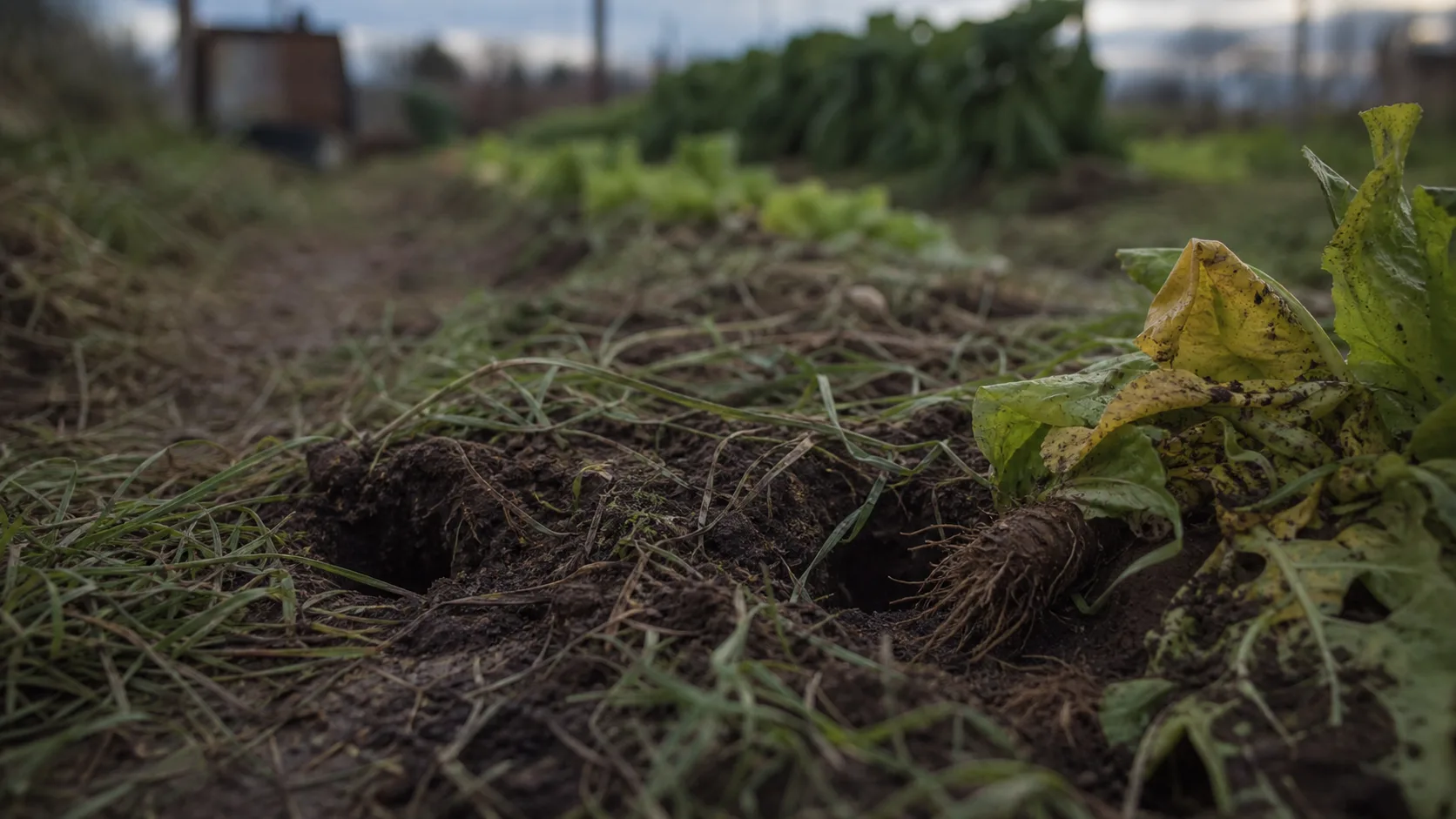 Campagnols : petites galeries et salade rongée au potager