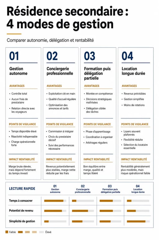 Rentabiliser sa résidence secondaire grâce à une formation conciergerie professionnelle : comparaison des options de gestion