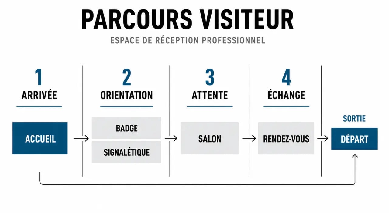 Aménager des espaces de réception professionnels dans sa propriété : parcours visiteur de l’arrivée à la sortie