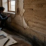 Humidité sur mur en pisé : rénovation maison pisé, enduits et auréoles