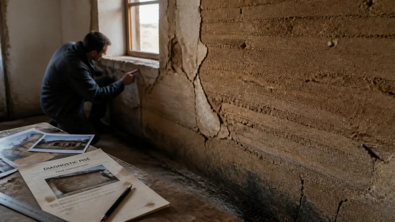 Humidité sur mur en pisé : rénovation maison pisé, enduits et auréoles