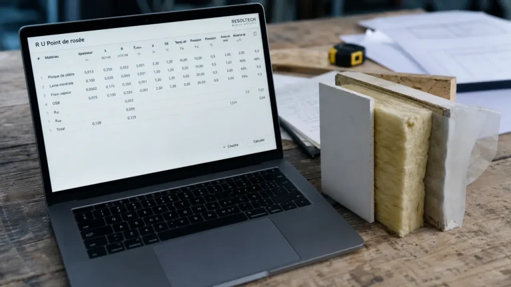 Logiciel de calcul isolation thermique : comparer R, U et le point de rosée avant travaux