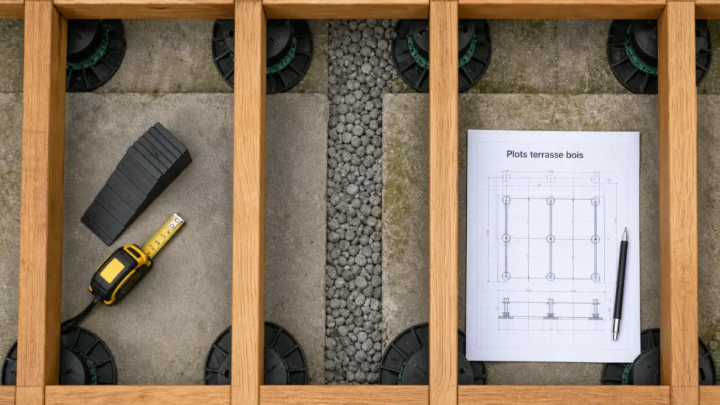Plot terrasse bois : bien choisir la hauteur, la pente et le nombre de plots pour une pose stable