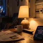 Coupures électricité : disjoncteur basculé et sécurité, lampe allumée