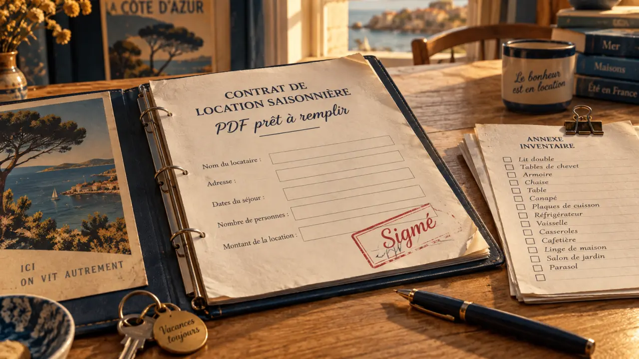 Contrat de location saisonnière simplifié gratuit à imprimer pdf, prêt à signer