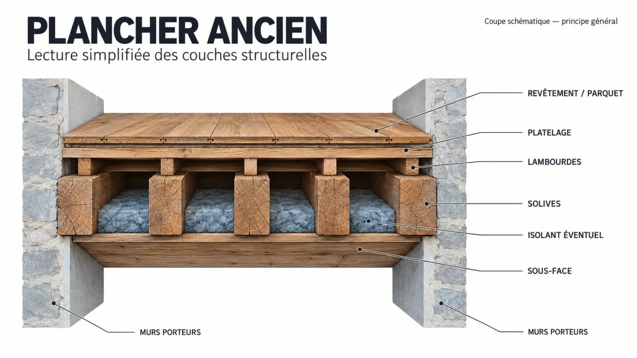 Schéma simplifié pour comprendre la rénovation d’un plancher en maison ancienne