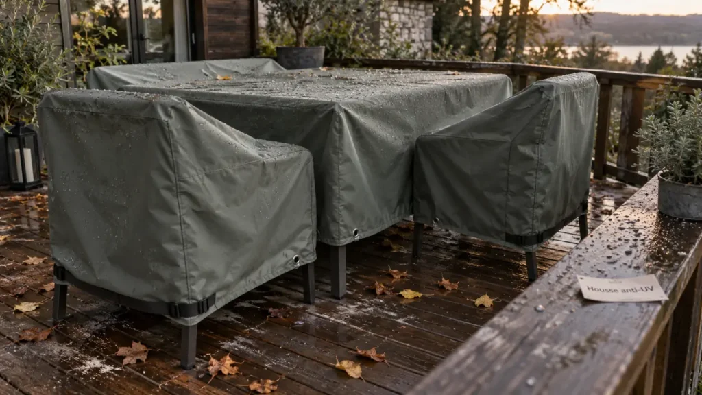 Housse salon de jardin : le détail qui évite la bâche gonflée et les meubles humides