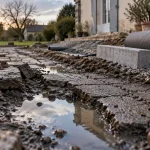 Rénovation allée maison : pavés fissurés, ornières et travaux en cours