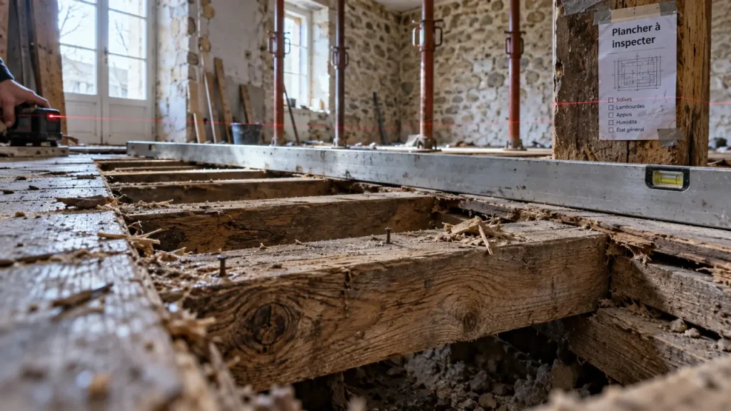 Rénovation de plancher en maison ancienne : remettre à niveau ne suffit pas à renforcer
